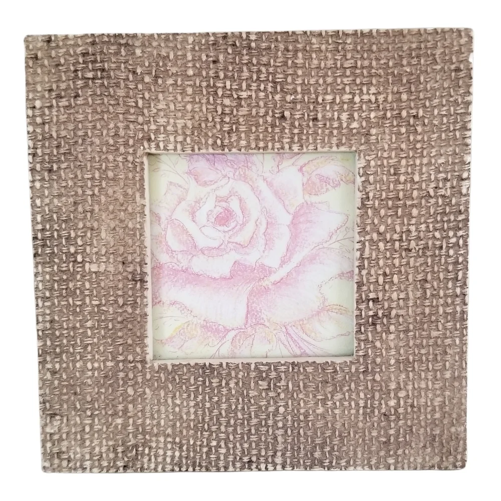 Vintage Greeting Card Burlap Resin 3